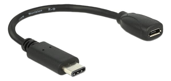 DeLOCK USB-C ha - Micro-B ho adapter, USB 2.0, 56 kΩ resistor, black DeLOCK USB-C ha - Micro-B ho adapter, USB 2.0, 56 kΩ resistor, black