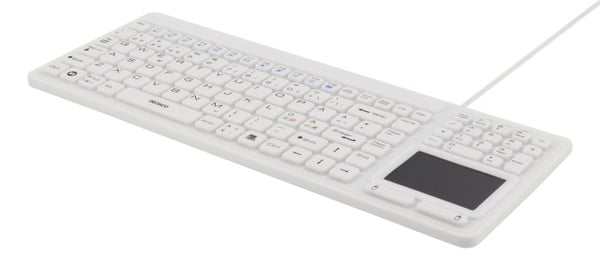 DELTACO silikontastatur med touchpad, IP68, 105 + 12 medietaster, hvit