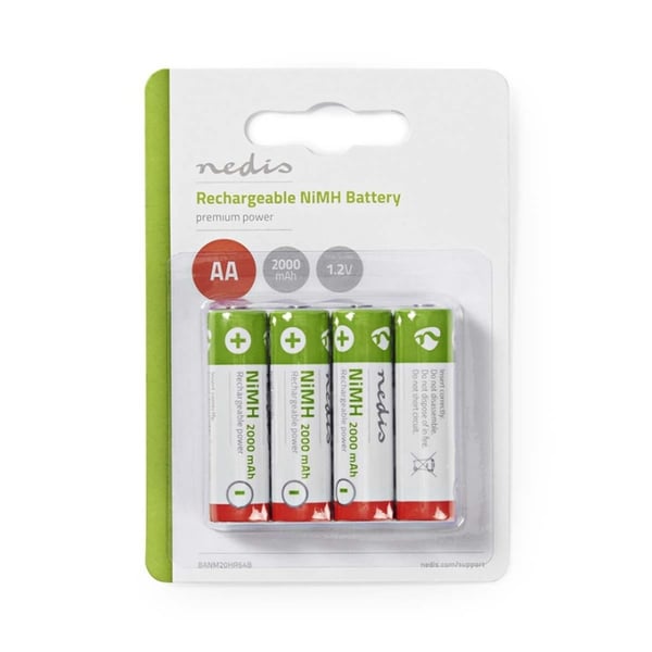 Nedis Oppladbare Ni-MH batteri AA | 1.2 V DC | 2000 mAh | 4-Pakke