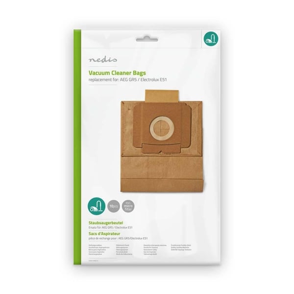 Nedis Støvsugepose- | 10 stk. | Papir | Mest solgt for: AEG / Electrolux | Brun