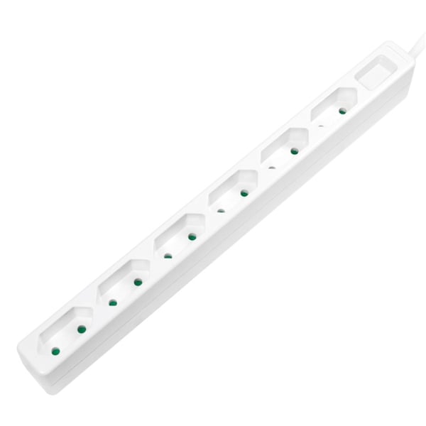 LogiLink Slank 6-veis Euro-stikkontakt 1,5m hvit