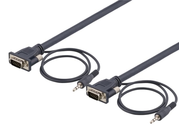 DELTACO monitor cable HD15 ma-ma, 3m, 1920x1200 60Hz, 3.5mm audio DELTACO monitor cable HD15 ma-ma, 3m, 1920x1200 60Hz, 3.5mm audio