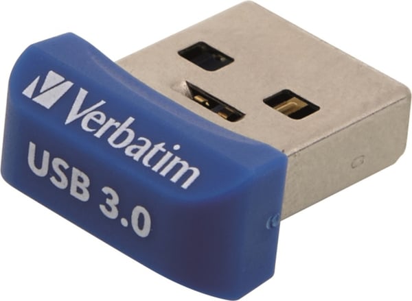 Verbatim StoreNStay Nano U3, USB 3.0-minnepinne, 64 GB, blå Verbatim StoreNStay Nano U3, USB 3.0-minnepinne, 64 GB, blå