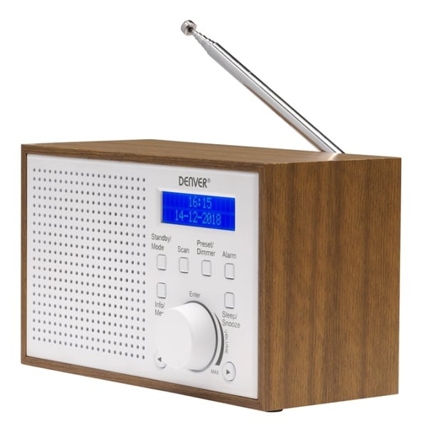 Denver FM/DAB+ Radio Wood/White | CDON