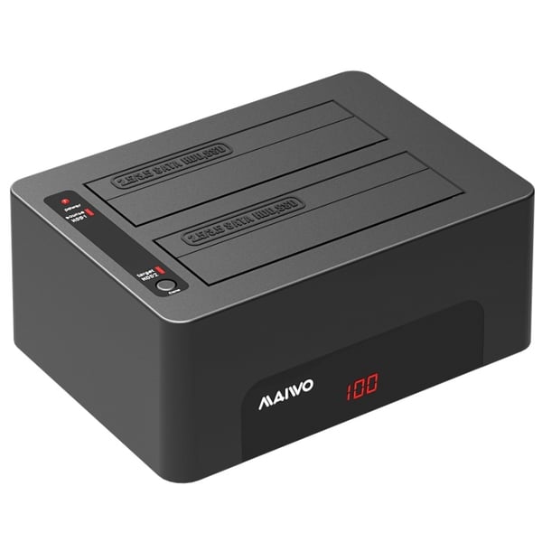 HDD/SSD Dockningsstation med två platser, USB 3.1 Gen 1, USB-A, 5 Gbps
