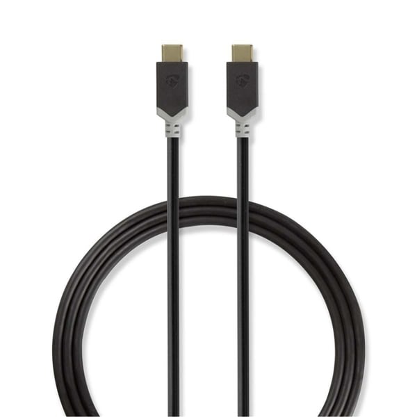 Nedis USB-kabel | USB 3.2 Gen 1 | USB-C™ Hann | USB-C™ Hann | 60 W | 4K@60Hz | 5 Gbps | Nikkel belagt | 1.00 m | Rund | PVC | Antrasitt | Boks