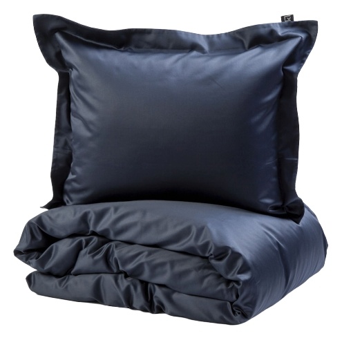 Kosta Linnewäfveri Manchester Satin Pudebetræk 50x60cm, Navy