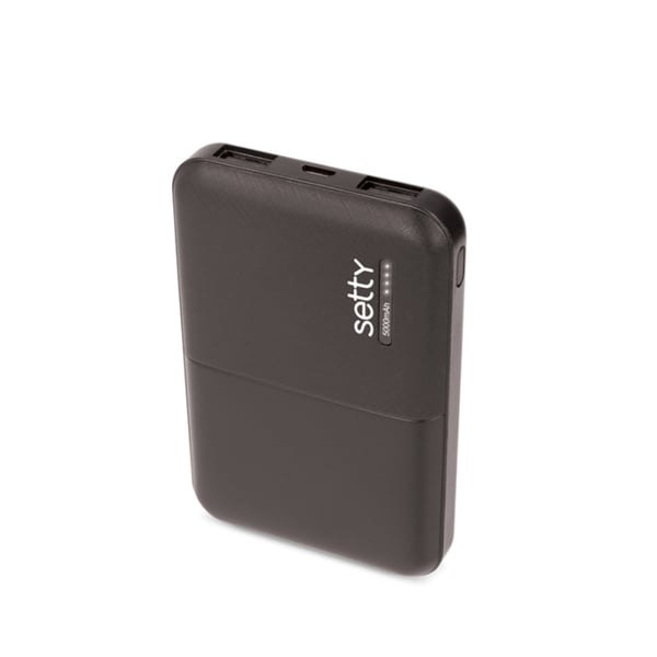 Setty Powerbank 5000 mAh Svart Setty Powerbank 5000 mAh Svart