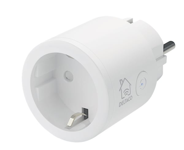 DELTACO SMART HOME strömbrytare, WiFi, 1xCEE 7/3, 10A, timer, vit