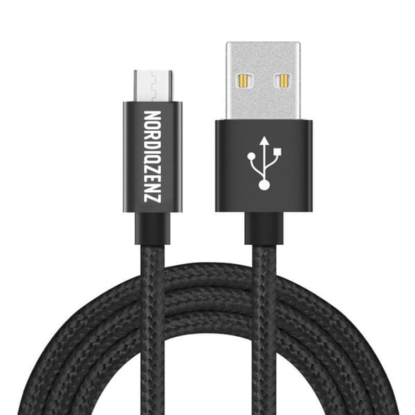 NORDIQZENZ Micro-USB tekstilkabel, 1,5 m, svart
