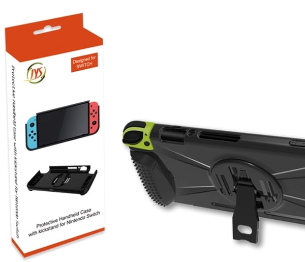 Beskyttende etui med stativ til Nintendo Switch, Sort Beskyttende etui med stativ til Nintendo Switch, Sort