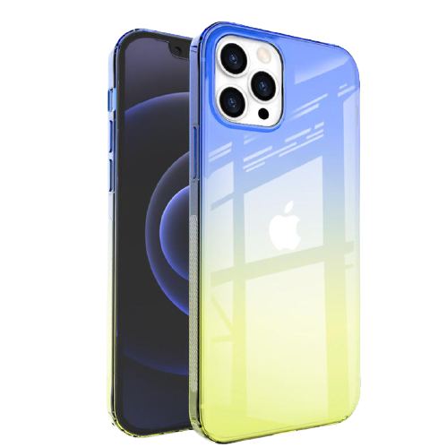 Slankt deksel i TPU for iPhone 13, Blå / Gul