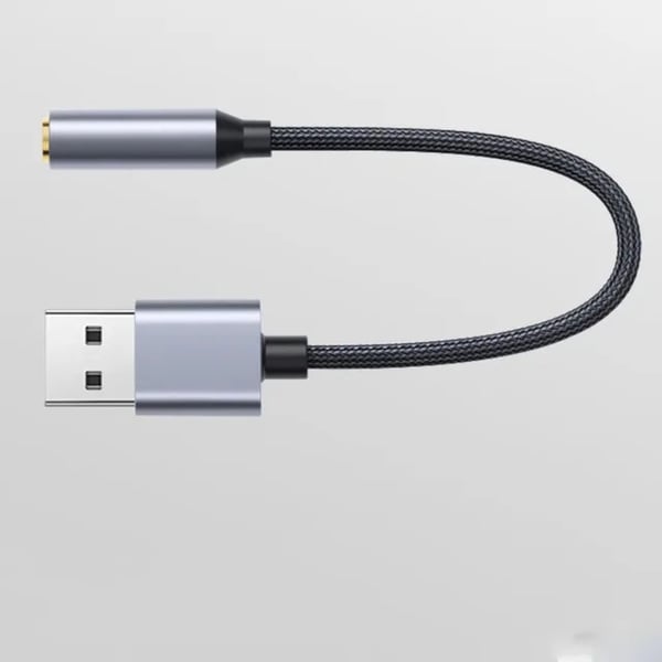 USB til Aux-lydkortadapter, sort/grå USB til Aux-lydkortadapter, sort/grå