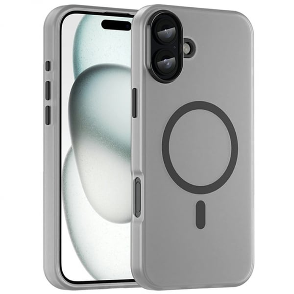 Halvtransparent etui med MagSafe for iPhone 16, svart