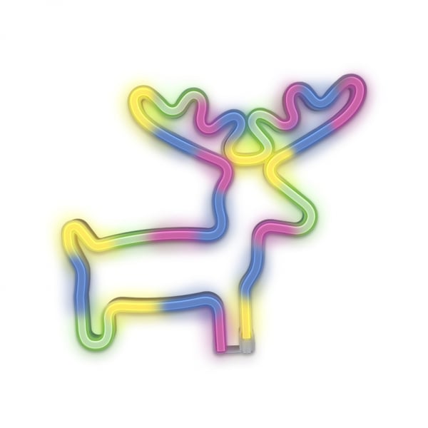 Forever Light Neon LED-lampe ELK batteri + USB FLNE12, flerfarget