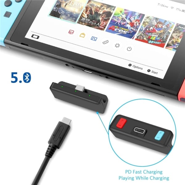 Invery Bluetooth Audio Transmitter til Nintendo Switch
