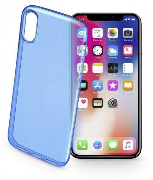 cellularline TPU plastik mobiletui til iPhone X/XS, mørkeblå