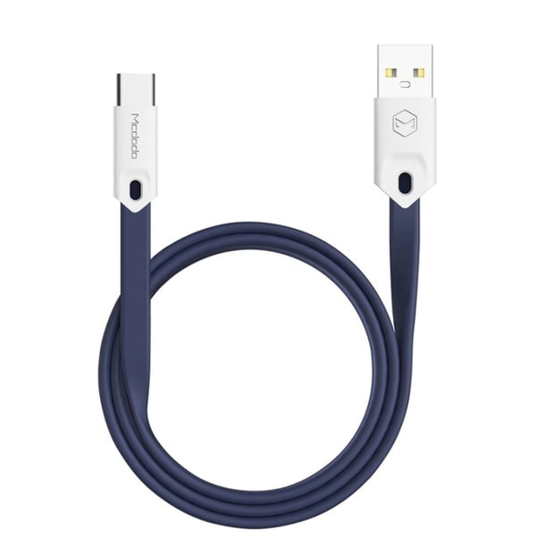Mcdodo flat ladekabel USB-C 2,4A 1 m, blå