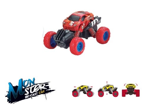 Mini monstertruck 4x4 1:70, rød