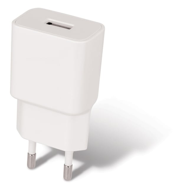 Maxlife USB-hurtigoplader + USB-C-kabel, hvid (2,1A)