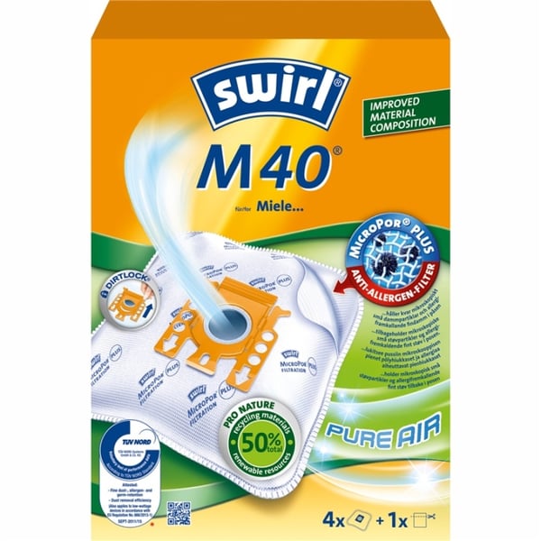 Swirl Dammsugarpåsar M40 OBS 3X4ST