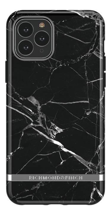 Richmond &amp; Finch Black Marble, iPhone 11 Pro Max, sølvfargede detaljer