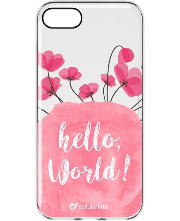 CellularLine Bloom, TPU-skall iPhone 7/8/SE (2. generasjon), gjennomsiktig med blomster