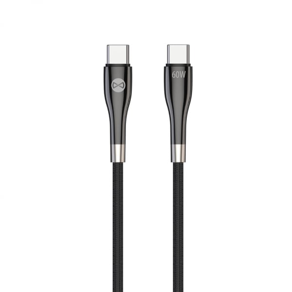 Forever Elegant kabel USB-C - USB-C 1,0 m 60W svart