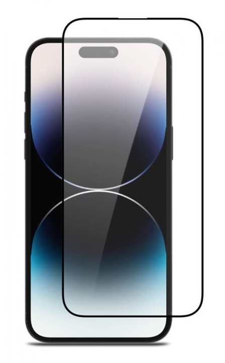 Skjermbeskytter i herdet glass for iPhone 14 Pro Max, svart kant
