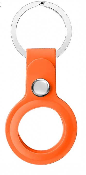 Silikonholder for AirTag med nøkkelring, oransje