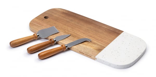 Orrefors Jernverk Ostebrett med tre kniver