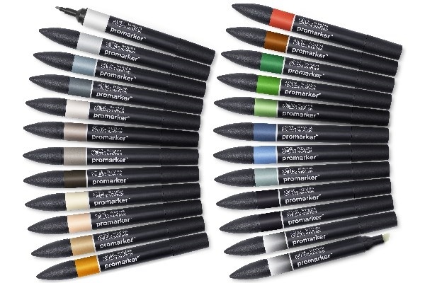 Winsor Promarker 24 stk, arkitektoniske toner