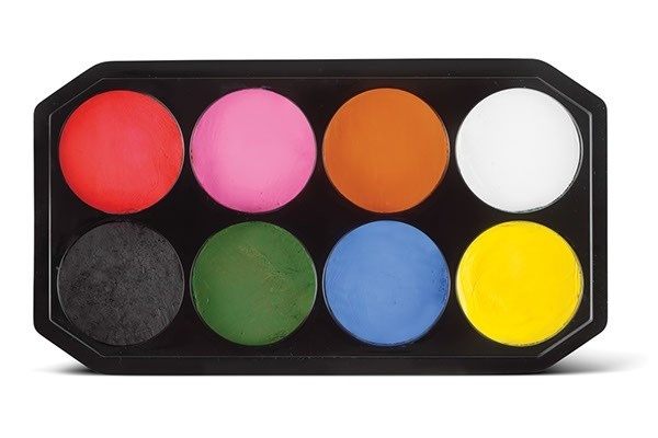 SNAZAROO Sminkefarve palette 8x18ml ass. farver