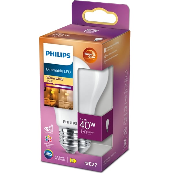 Philips LED E27 Normal 40W Frost Dimba