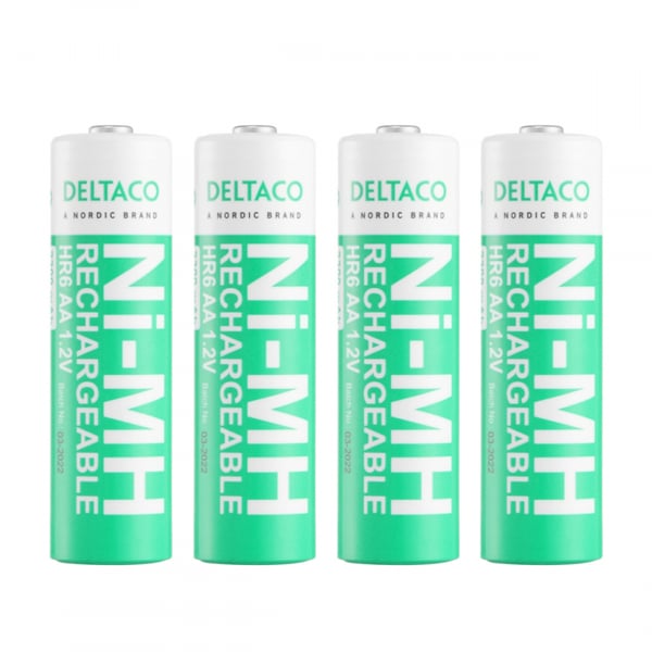 DELTACO Ultimate Ni-Mh oppladbar, LR6/AA-størrelse, 2300 mAh, 4-pk (SG)
