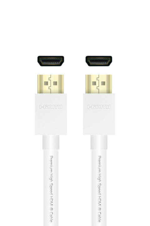 QNECT Premium høyhastighets HDMI m/Ethernet 4K UHD 18 GB, 1 m, hvit