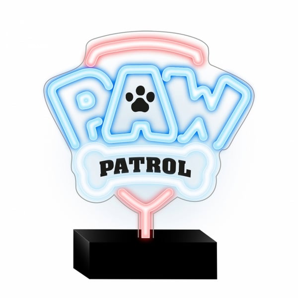 Paw Patrol OW-120146 Bordslampa med Neon LED, Logo