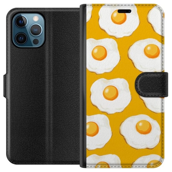 Tegnebogsetui til Apple iPhone 12 Pro Max med Stegt æg motiv