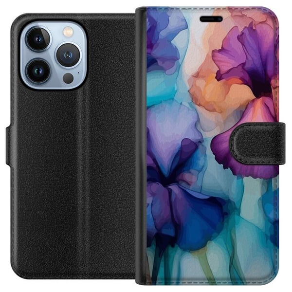 Tegnebogsetui til Apple iPhone 13 Pro med Magiske blomster motiv