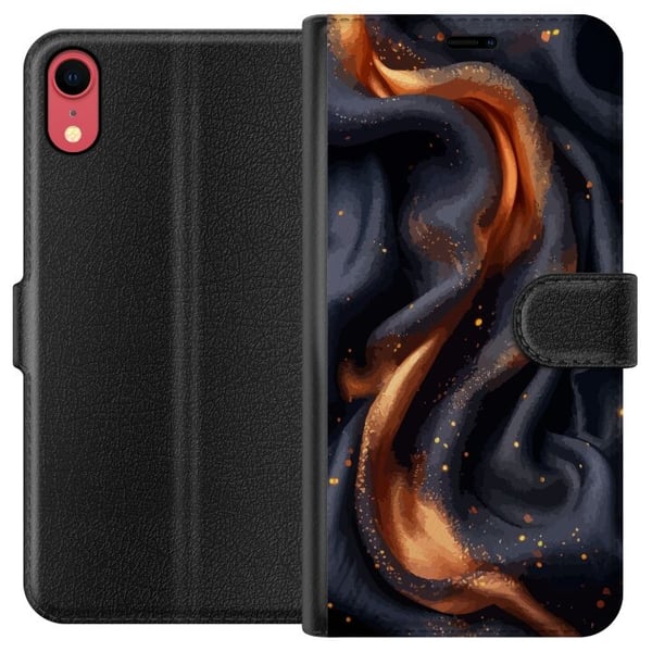 Tegnebogsetui til Apple iPhone XR med Brandigt silke motiv Tegnebogsetui til Apple iPhone XR med Brandigt silke motiv