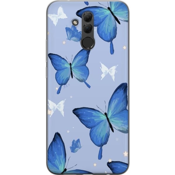 Mobilcover til Huawei Mate 20 lite med Blå sommerfugle motiv