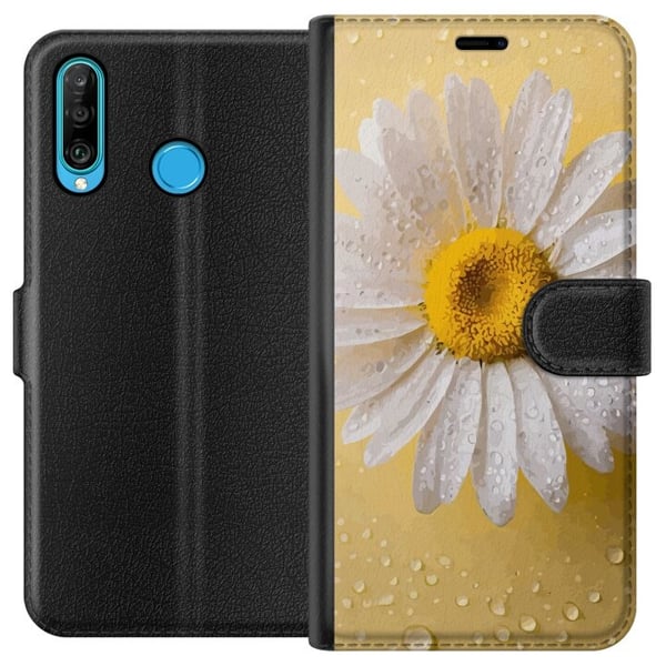 Lommeboketui til Huawei P30 lite med Porselensblomst motiv