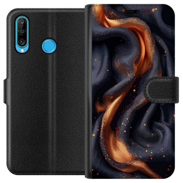 Lompakkokotelo Huawei P30 lite-laitteelle, jossa on Tulinen silkki kuvio