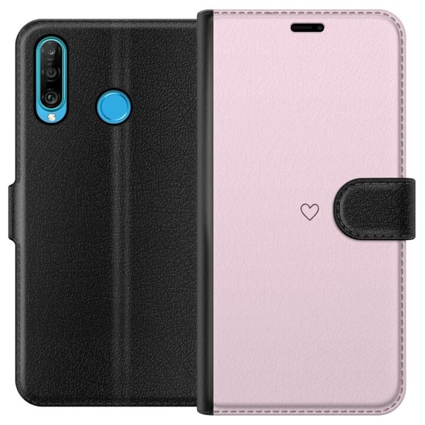 Lommeboketui til Huawei P30 lite med Hjerte motiv