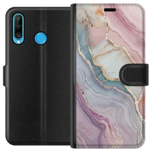 Lommeboketui til Huawei P30 lite med Marmor motiv
