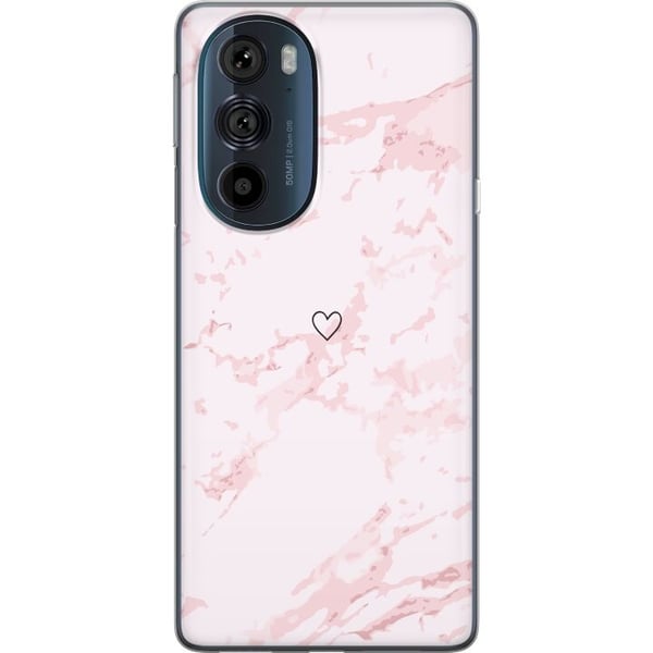 Mobilskal till Motorola Edge 30 Pro med Rosa Hjärta motiv