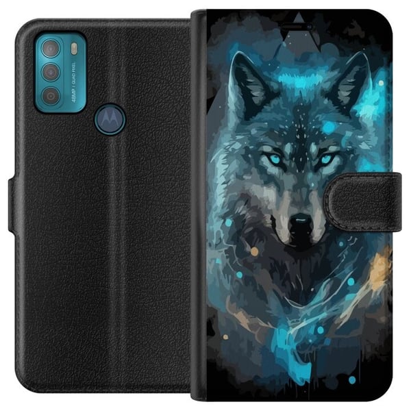 Lommeboketui til Motorola Moto G50 med Ulve motiv