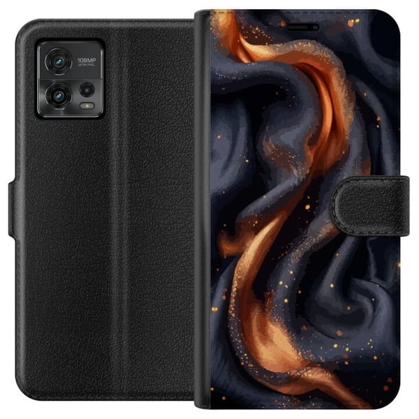 Tegnebogsetui til Motorola Moto G72 med Brandigt silke motiv