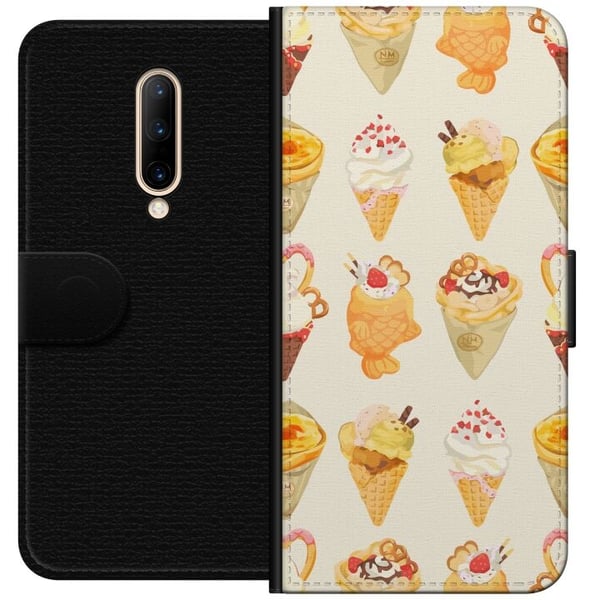 Lompakkokotelo OnePlus 7 Pro-laitteelle, jossa on Lasinen kuvio