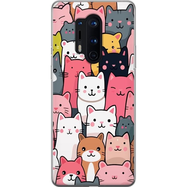 Mobildeksel til OnePlus 8 Pro med Kattmønster motiv
